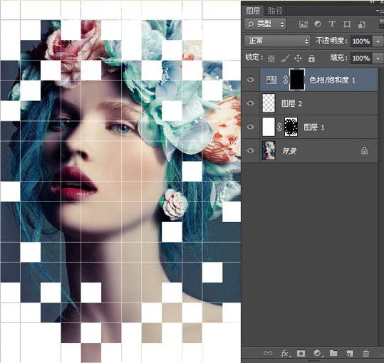 Photoshop把美女照片做出創(chuàng)意獨(dú)特的格子效果圖教程