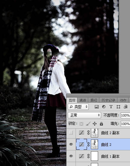 Photoshop給美女人像照片添加冷色主題光線裝飾教程