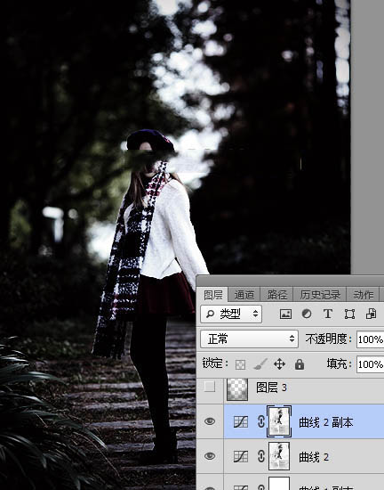 Photoshop給美女人像照片添加冷色主題光線裝飾教程