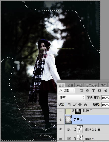 Photoshop給美女人像照片添加冷色主題光線裝飾教程
