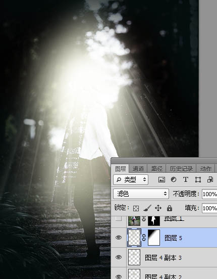 Photoshop給美女人像照片添加冷色主題光線裝飾教程