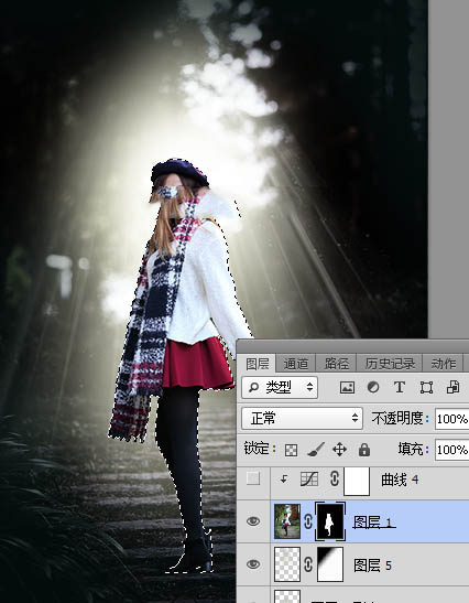 Photoshop給美女人像照片添加冷色主題光線裝飾教程