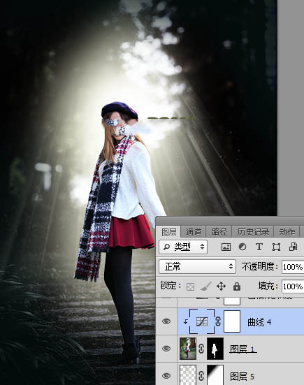 Photoshop給美女人像照片添加冷色主題光線裝飾教程