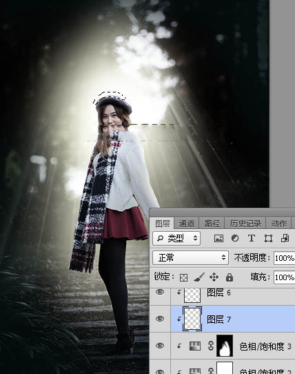 Photoshop給美女人像照片添加冷色主題光線裝飾教程