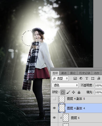 Photoshop給美女人像照片添加冷色主題光線裝飾教程
