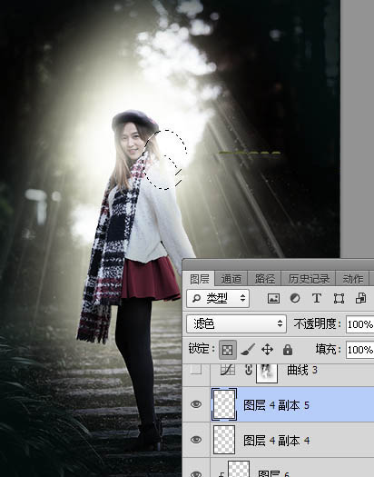 Photoshop給美女人像照片添加冷色主題光線裝飾教程