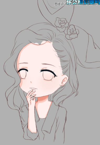 Photoshop繪制可愛風(fēng)格的漫畫Q版美女頭像教程