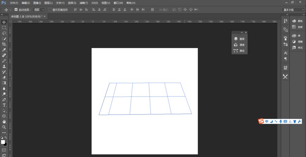 PS怎么建立透视网格线图形?