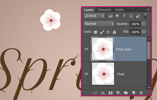 Photoshop制作桃花裝飾的春季spring藝術(shù)字教程