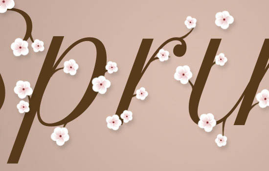 Photoshop制作桃花裝飾的春季spring藝術(shù)字教程
