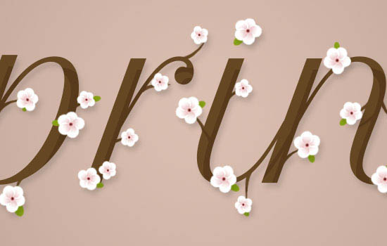 Photoshop制作桃花裝飾的春季spring藝術(shù)字教程