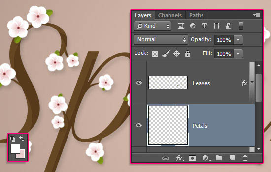 Photoshop制作桃花裝飾的春季spring藝術(shù)字教程
