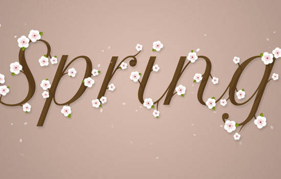 Photoshop制作桃花裝飾的春季spring藝術(shù)字教程