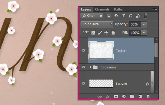 Photoshop制作桃花裝飾的春季spring藝術(shù)字教程