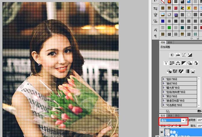 ps怎么给照片添加精细的网格效果?