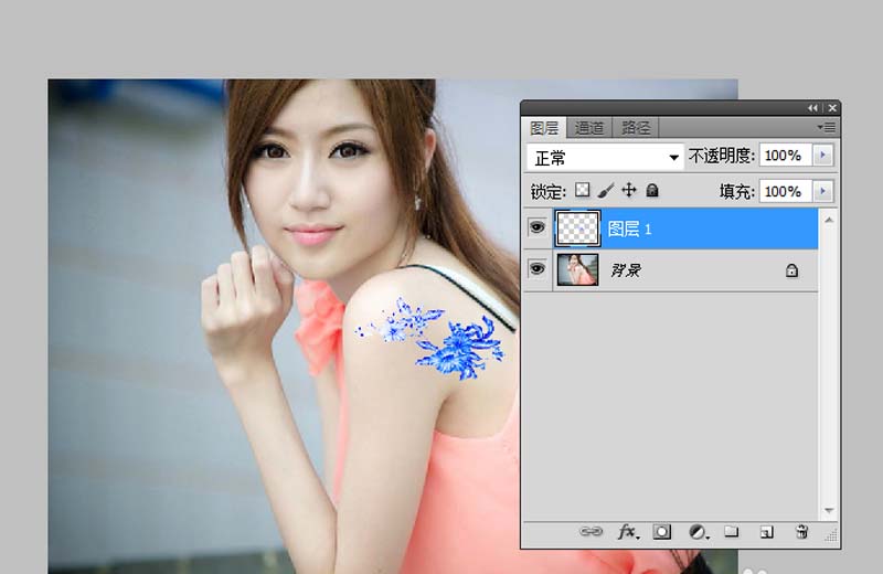 ps怎么給照片添加紋身效果?