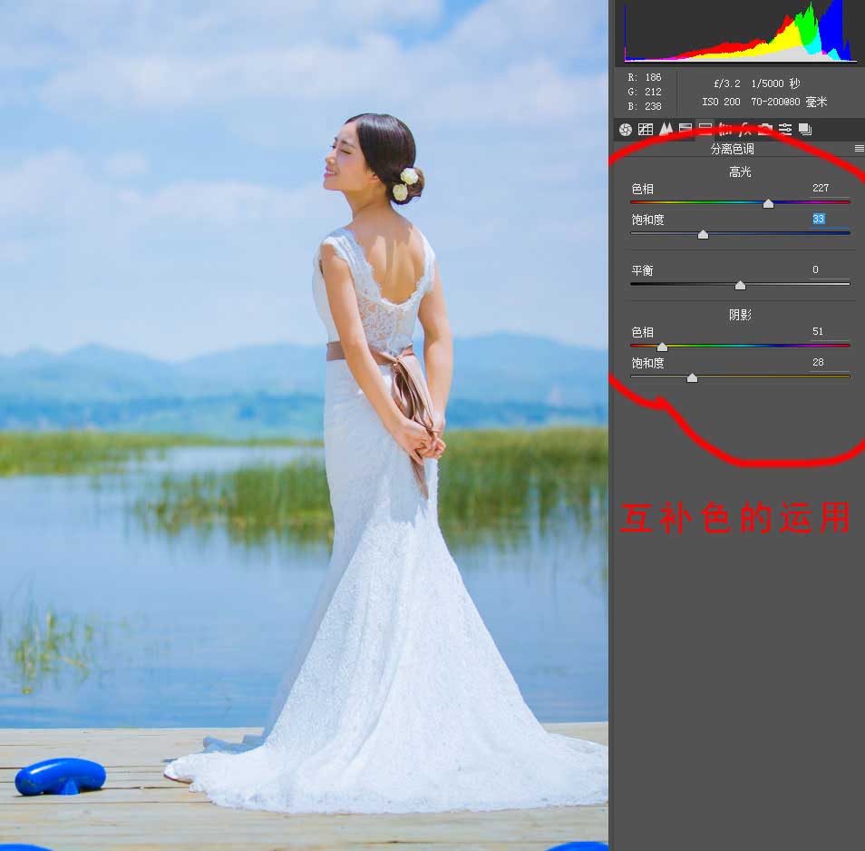 Photoshop怎么給外景婚紗照調(diào)出藍(lán)色小清新藝術(shù)效果？