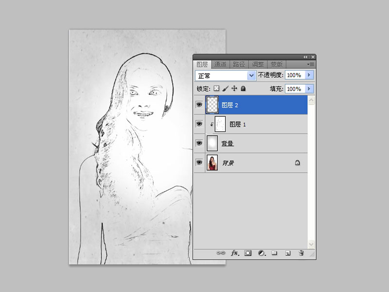 ps如何把普通人物照片變成圓珠筆畫效果？