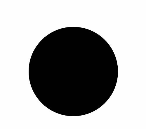 2,使用圆形路径画一个黑色的圆,将其 栅格化.