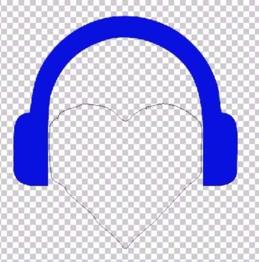 ps怎么绘制带心跳的耳机图标?