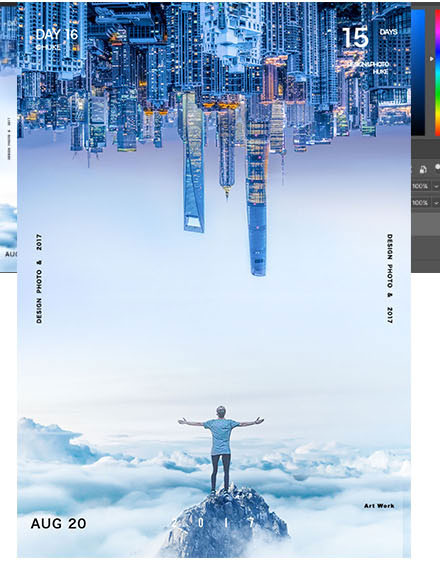 Photoshop设计城市与自由概念合成海报教程