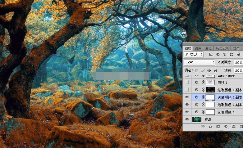 photoshop合成一張白衣天使在森林深處的夢(mèng)幻效果圖
