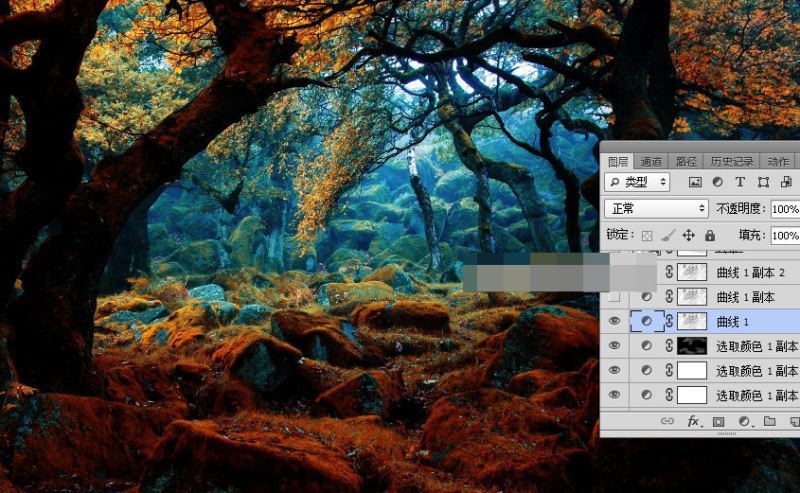 photoshop合成一張白衣天使在森林深處的夢(mèng)幻效果圖