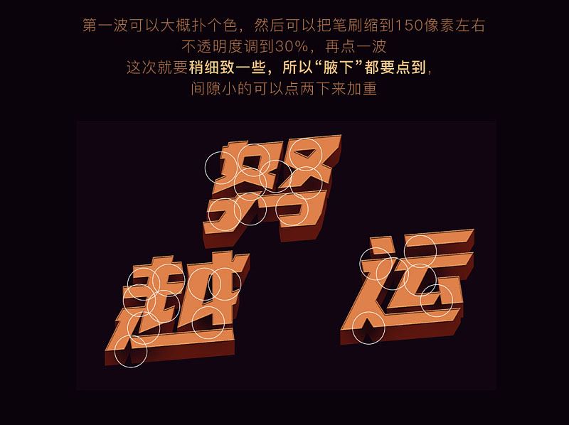 ps創(chuàng)意制作好看的越努力越幸運(yùn)的橙色紋理立體字教程