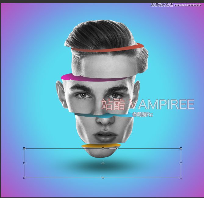 Photoshop創(chuàng)意制作超酷的人像錯位分割彩色切片效果教程
