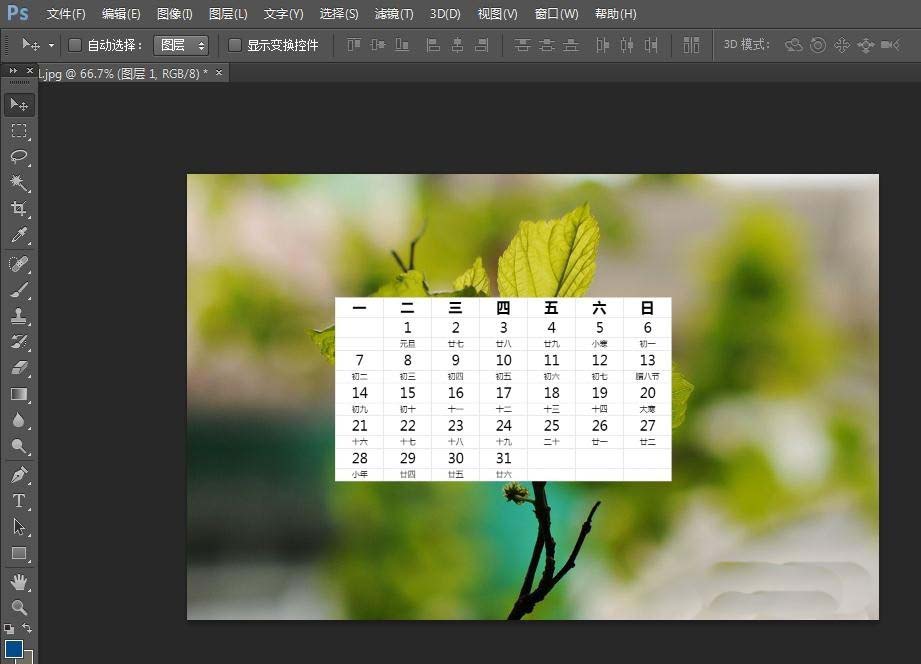 ps怎么設計清新的日歷圖片? ps日歷的設計方法