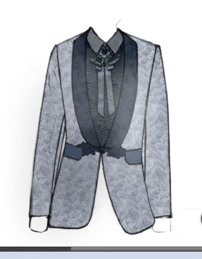 ps怎么制作有质感的西装? ps线稿填充材质的教程