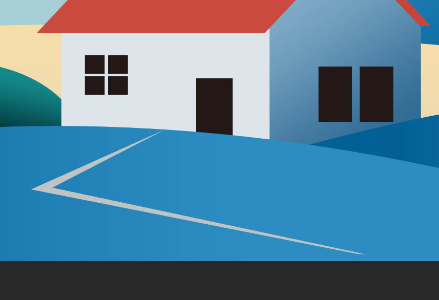 PS怎么手繪落日炊煙商業(yè)插畫? PS山村風(fēng)景矢量圖的畫法