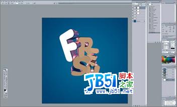 Photoshop制作动感3D字体效果