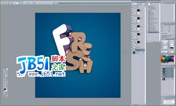 Photoshop制作动感3D字体效果