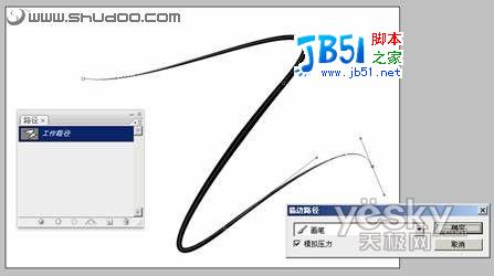 Photoshop钢笔结合画笔将照片变成白描画_天极软件整理