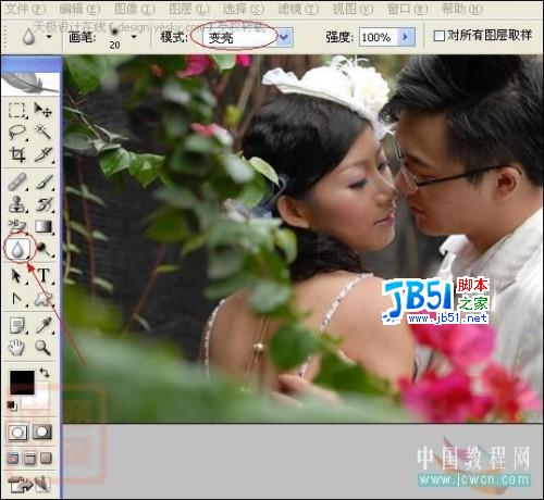 Photoshop调柔暖色调婚纱