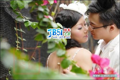 Photoshop调柔暖色调婚纱