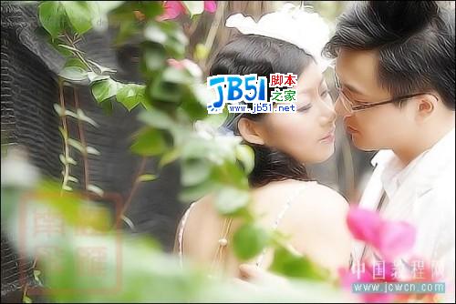 Photoshop调柔暖色调婚纱