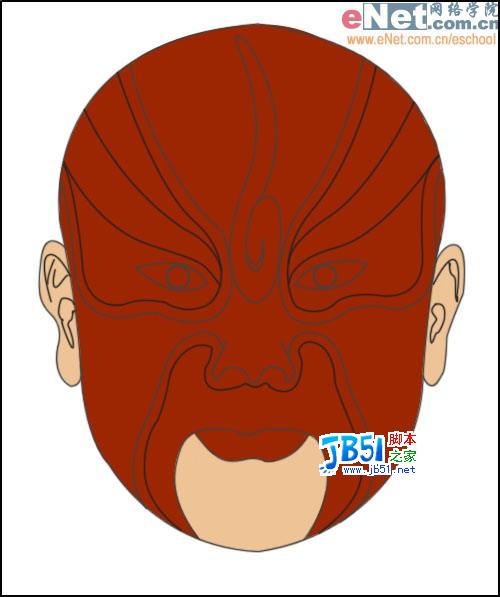 教你用Photoshop快速设计京剧脸谱(2)