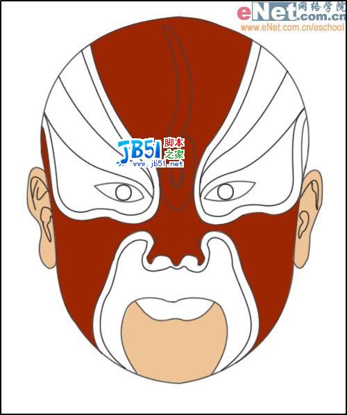 教你用Photoshop快速设计京剧脸谱(2)