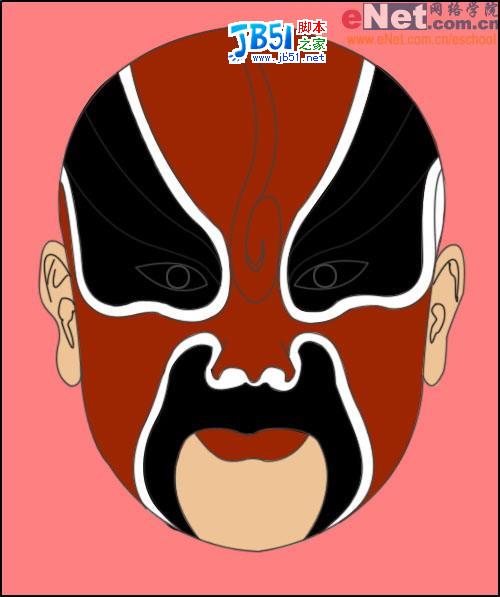 教你用Photoshop快速设计京剧脸谱(2)