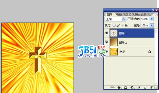 Photoshop制作闪闪发光十字架图文教程