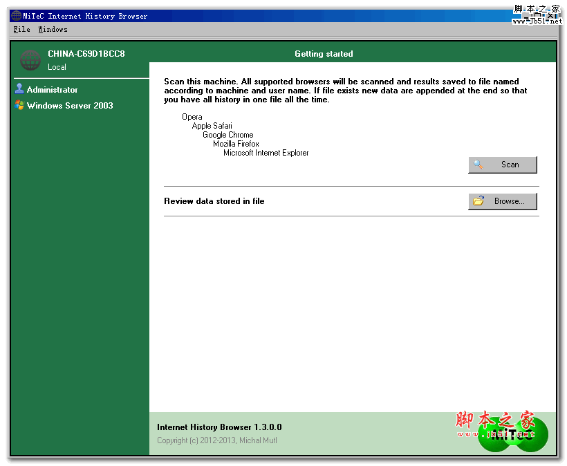 mitec Internet History Browser(浏览器历史记录查看工具) v1.3.0 英文绿色版