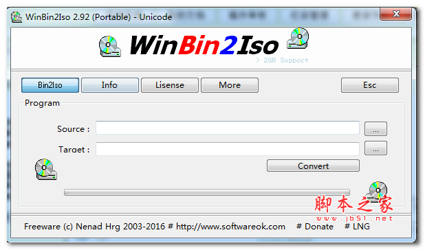 WinBin2Iso(转换bin文件到ISO) v6.01 官网中文多语绿色版