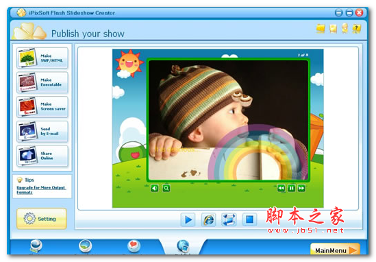 iPixSoft Flash Slideshow Creator(flash相册制作软件) v6.4.0 多语免费安装版 
