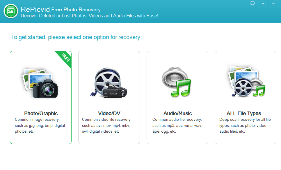 照片恢复软件(RePicvid Free Photo Recovery) v2.5.0 英文免费安装版 