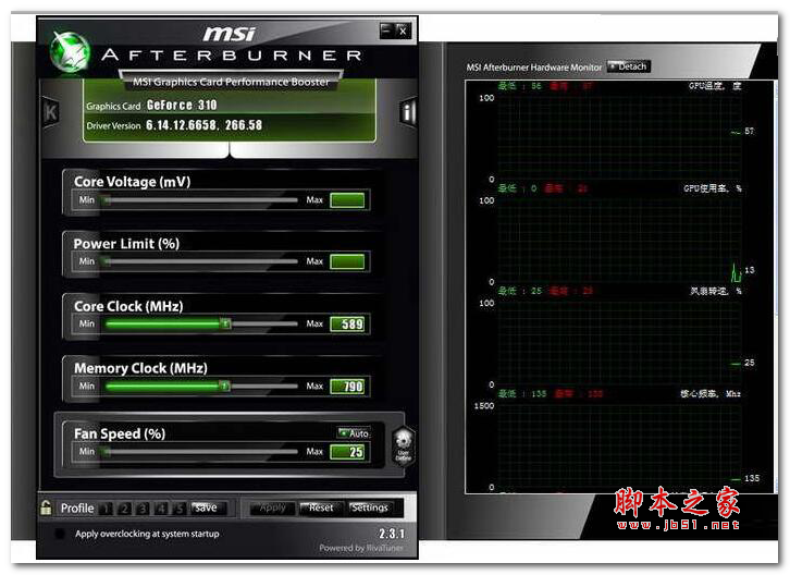 MSIAfterburner (微星显卡超频软件) V4.5.0 中文免费版