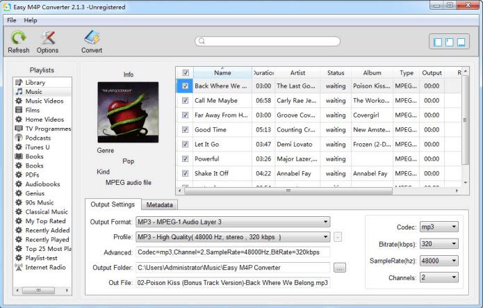 Easy M4P Converter(M4P转MP3) V6.7.6 免费安装版