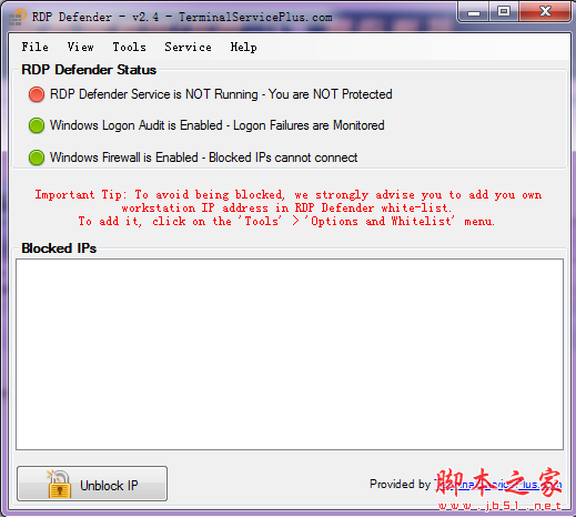 RDP Defender(服务器错误ip检测保护工具) v2.4 免费安装版