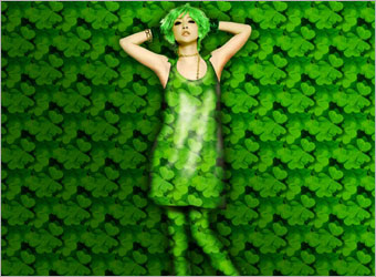 Photoshop填充图案给人物添加保护绿制作教程